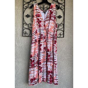 Lane Bryant Wrap Tiered Midi Dress - Size 18-20 - Multicolored